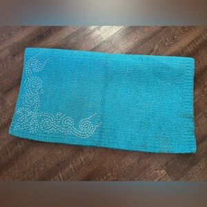 Horse Tack - Tough 1 Designer Dots Teal Wool Woven Western Show Saddle Blanket